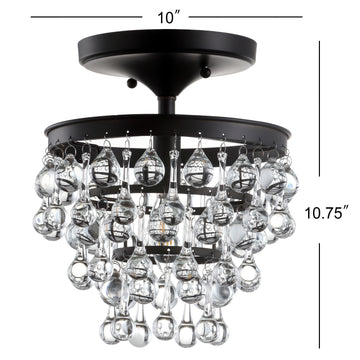Toronto Metal/Crystal LED Flush Mount - JONATHAN Y